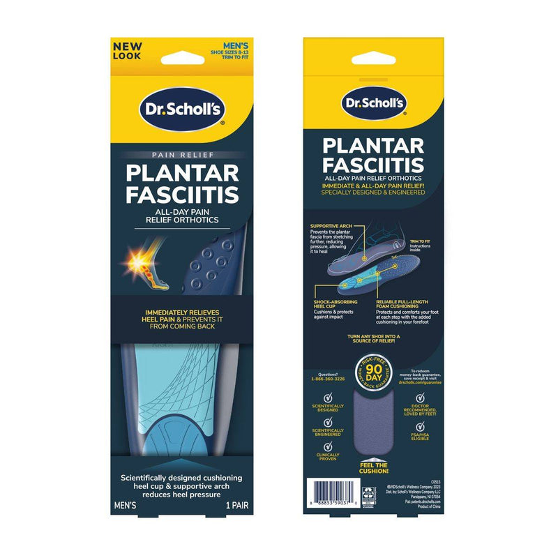 Dr Scholls Orthotics For Plantar Fasciitis Mens 1 Pair