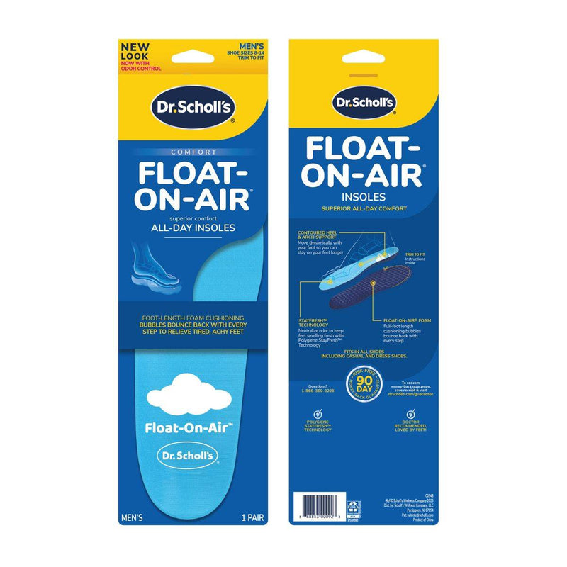 Dr Scholls Float On Air Foam Insoles Mens 1 Pair
