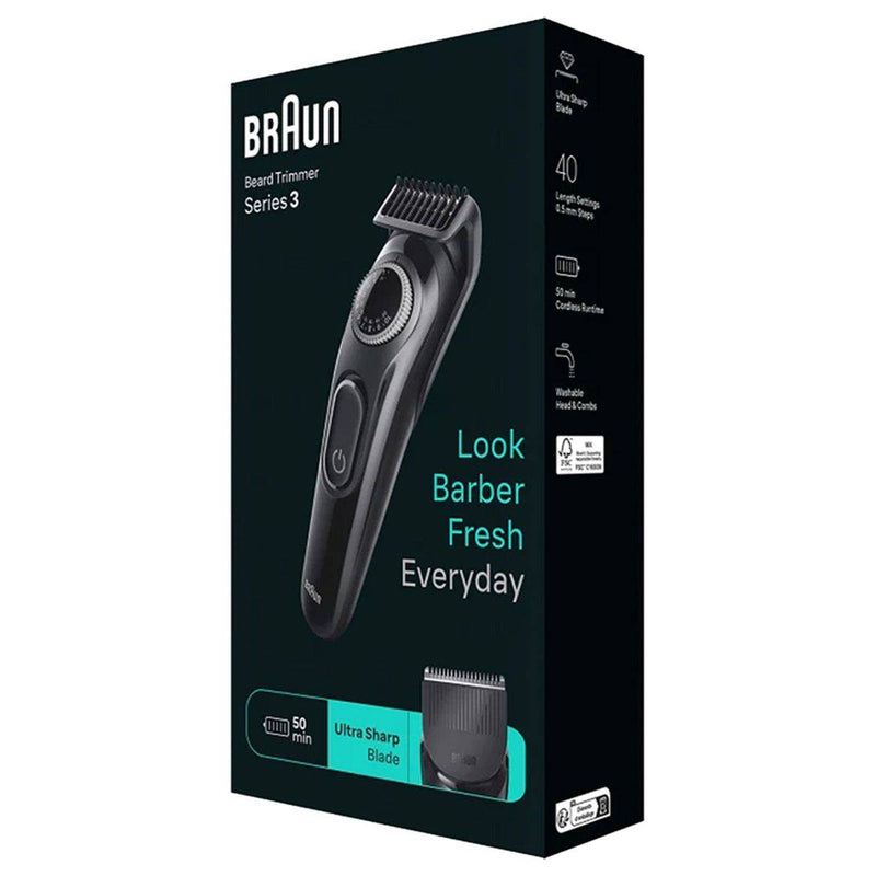 Braun Beard Trimmer Electric Series 3 Ultra Sharp Blade Black BT3410