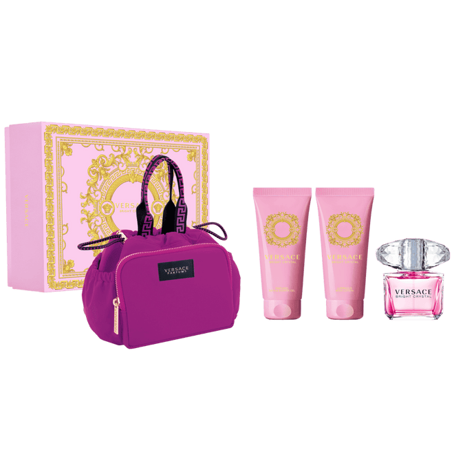 Versace Bright Crystal (W) Set EDT 90ml + Luminous Body Lotion 100ml + Bath & Showergel 100ml + Makeup Case