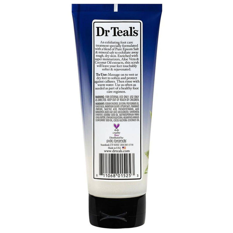 Dr Teals Gentle Exfoliant Foot Scrub With Pure Epsom Salt Softening Remedy 170g