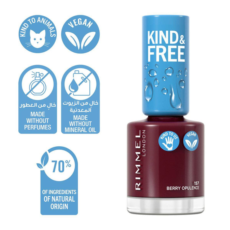 Rimmel Kind & Free Nail Polish 157 Berry Opulence 8ml