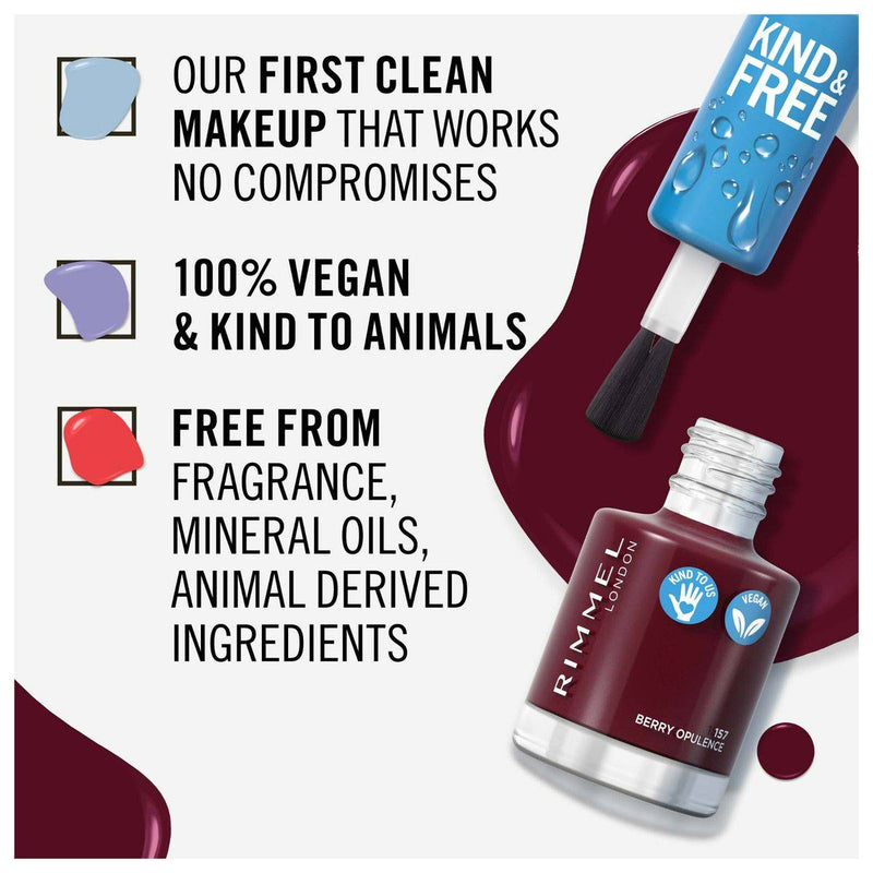 Rimmel Kind & Free Nail Polish 157 Berry Opulence 8ml