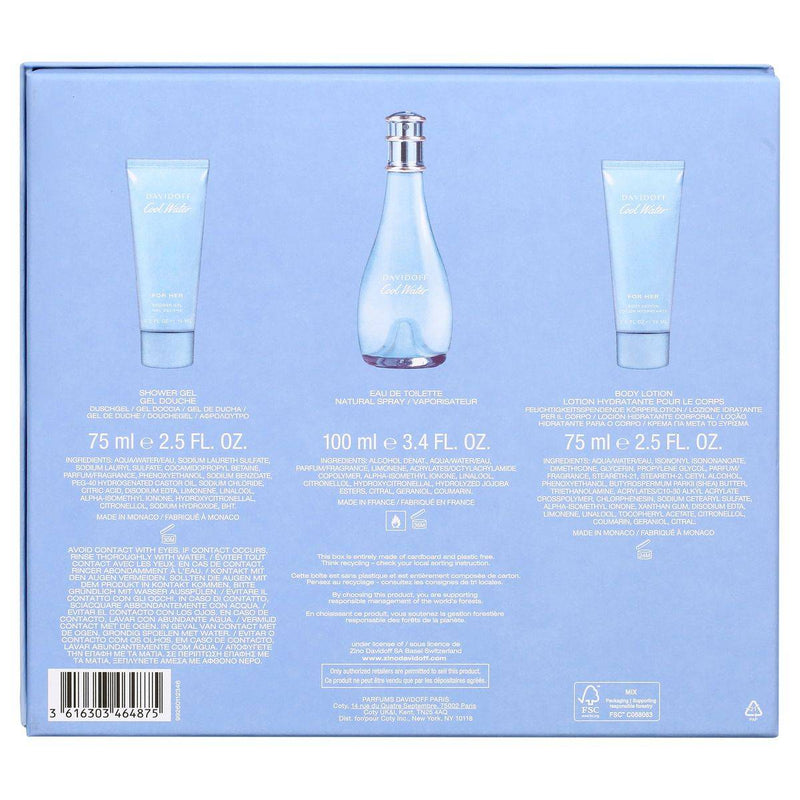 Davidoff Cool Water (W) Set EDT 100ml + Body Lotion 75ml + Showergel 75ml