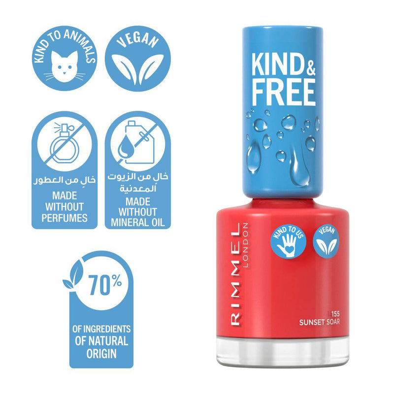 Rimmel Kind & Free Nail Polish 155 Sunset Soar 8ml