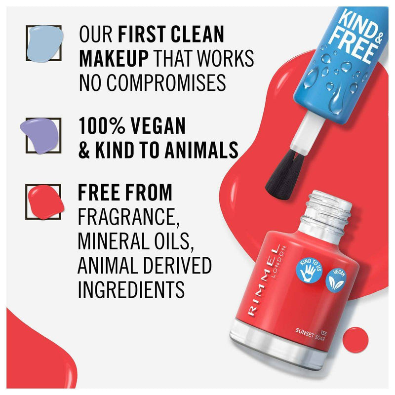 Rimmel Kind & Free Nail Polish 155 Sunset Soar 8ml