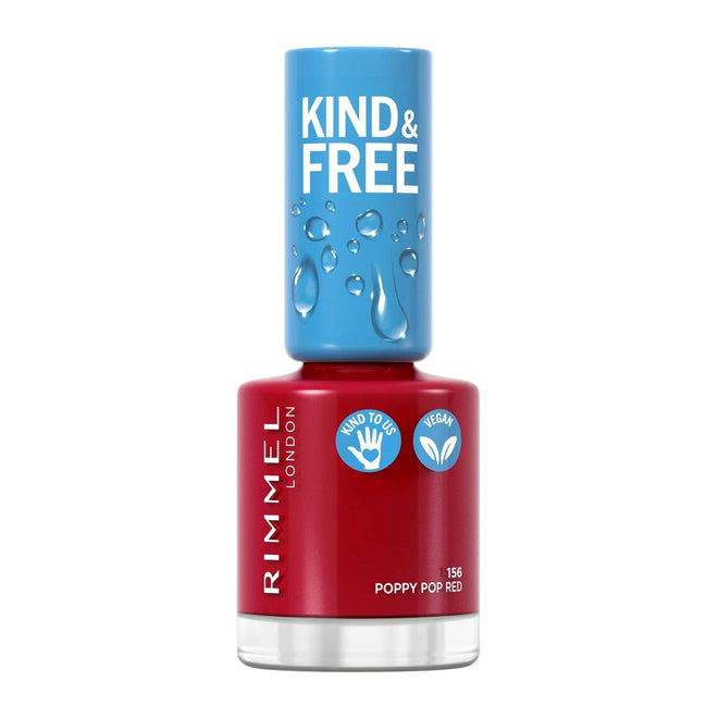 Rimmel Kind & Free Nail Polish 156 Poppy Pop Red 8ml