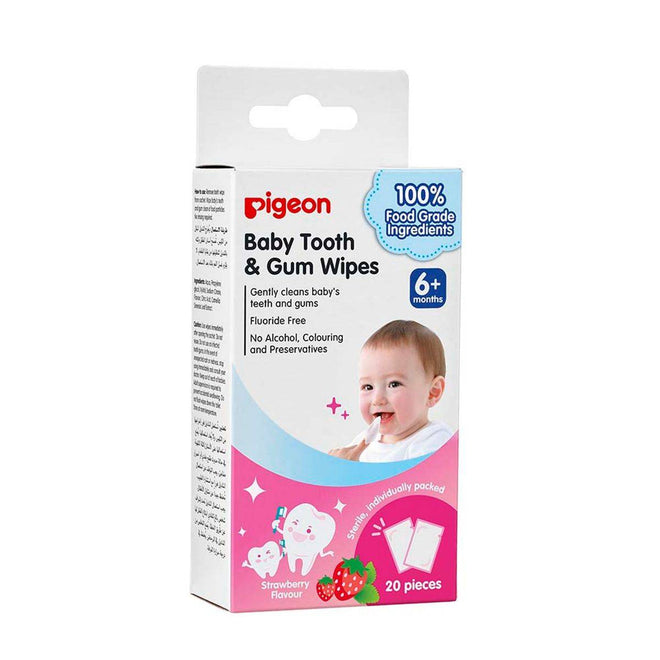 Pigeon Baby Tooth & Gum Wipes Strawberry 20 Pieces
