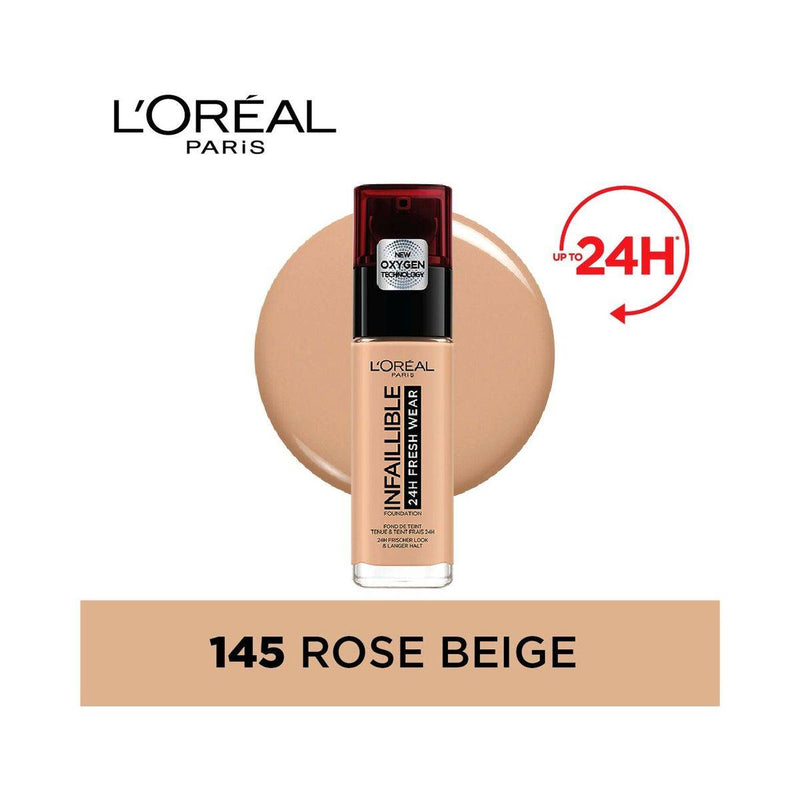 Loreal Paris Infallible 24Hr Fresh Wear Foundation 145 Rose Beige 30g