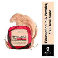 Loreal Paris Infallible 24Hr Fresh Wear Foundation Powder 180 Rose Sand 9g