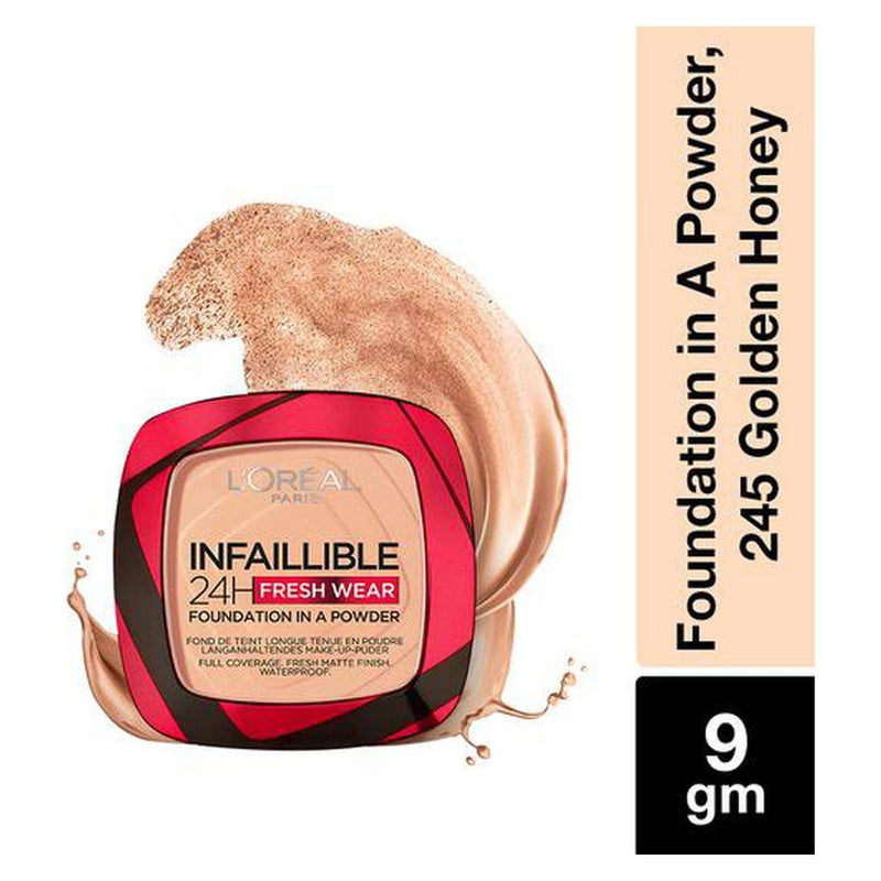 Loreal Paris Infallible 24Hr Fresh Wear Foundation Powder 245 Golden Honey 9g