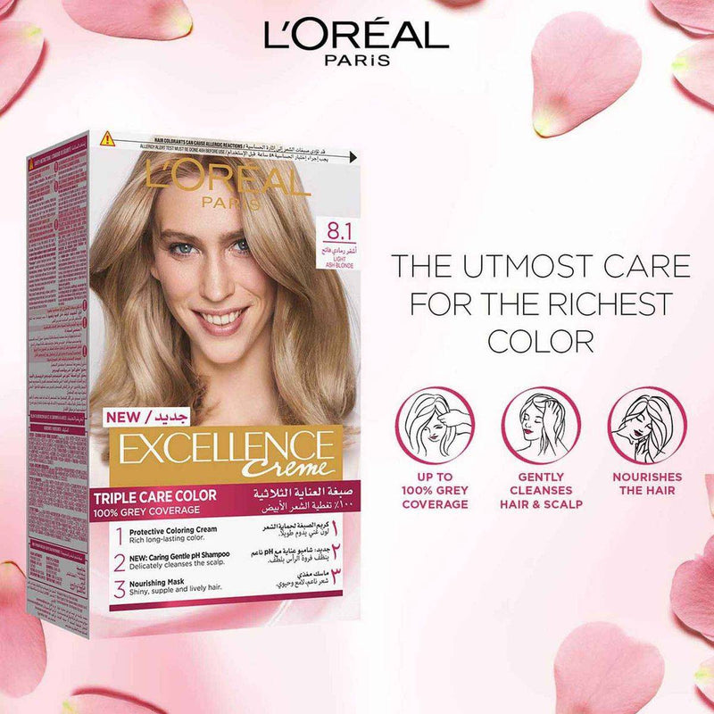Loreal Paris Excellence 8.1 Ash Light Blonde