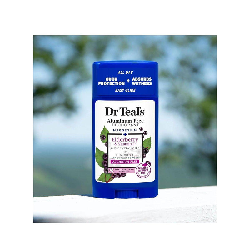 Dr Teals Aluminum Free Deodorant Stick Elderberry & Vitamin D 75g