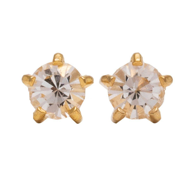 Studex Gold Plated Mini Tiffany April Crystal Card
