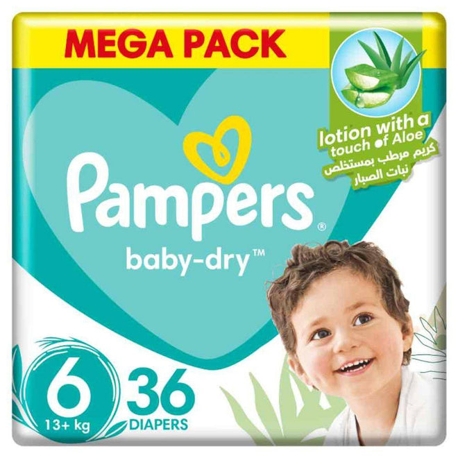 Pampers Diapers Baby Dry Taped Size 6 (13+kg) 36 Pieces