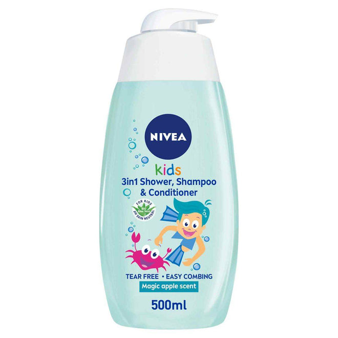 Nivea Kids 3in1 Shower Shampoo Conditioner Boy Magic Apple 500ml