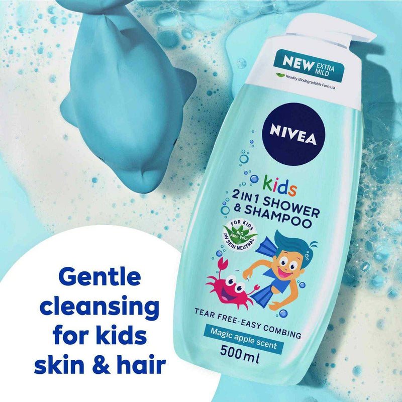 Nivea Kids 3in1 Shower Shampoo Conditioner Boy Magic Apple 500ml