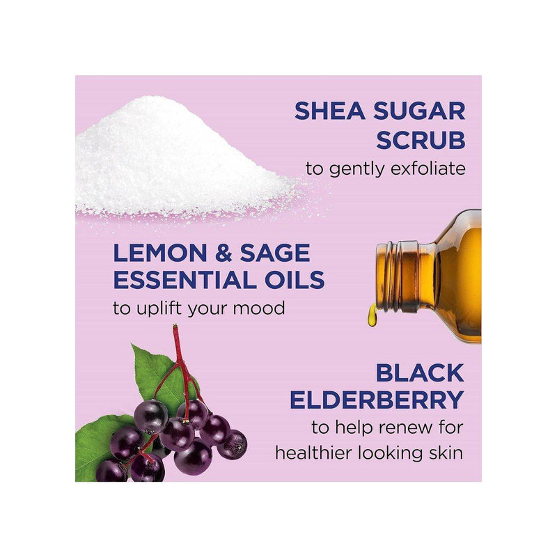 Dr Teals Shea Sugar Scrub Black Elderberry 538g