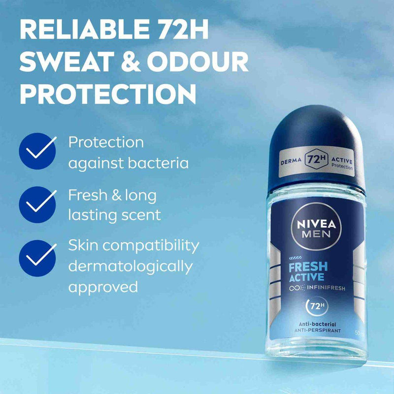Nivea Men Deodorant Roll On Fresh Active 50ml