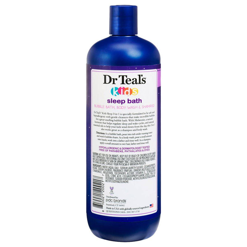Dr Teals Kids 3 In 1 Bubble Bath Body Wash & Shampoo Sleep 591ml