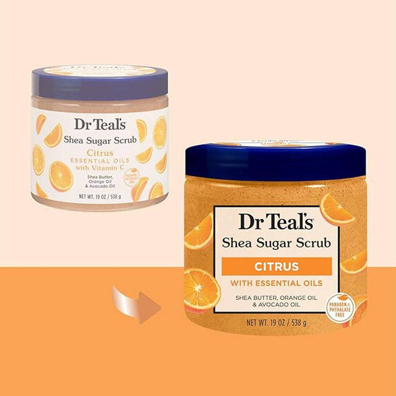 Dr Teals Shea Sugar Scrub Vitamin C & Citrus Essential Oils 538g