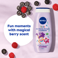 Nivea Kids 3in1 Shower Shampoo Conditioner Girl Sparkle Berry 500ml