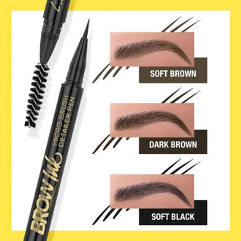LA Girl Brow Ink Micro Brush Detailer Pen Soft Brown