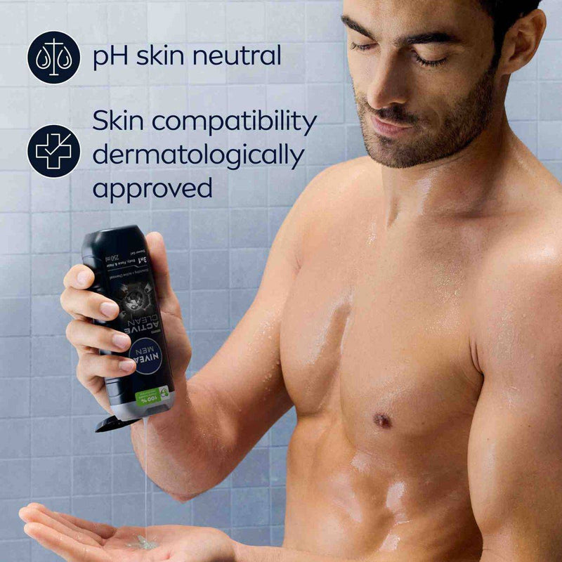 Nivea Men Shower Gel Active Clean Charcoal 250ml