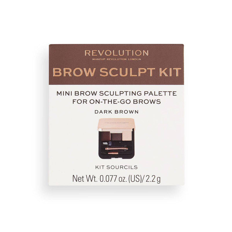Revolution Makeup Brow Sculpt Kit Dark Brown 0.6g/0.8g