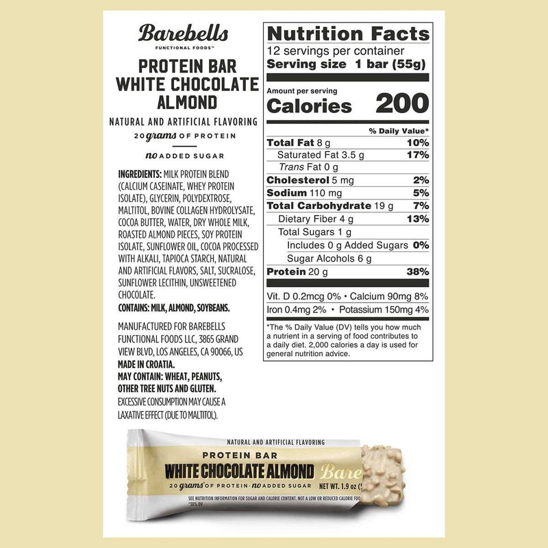 Barebells White Chocolate Almond Protein Bar 55g