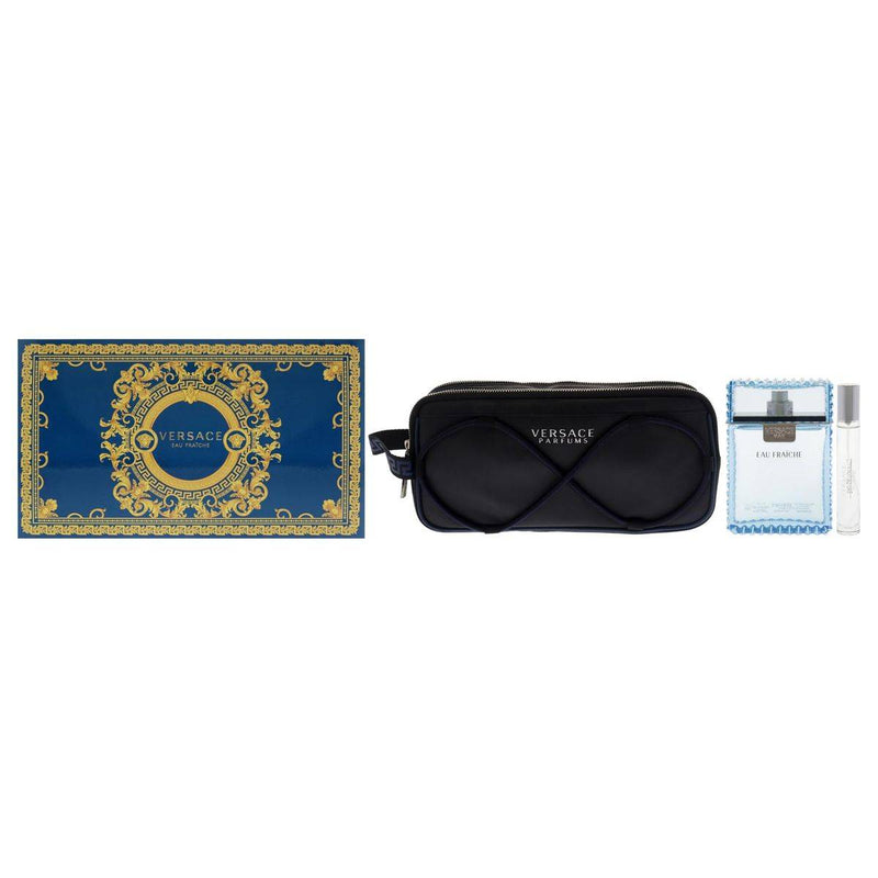Versace Man Eau Fraiche (M) Set EDT 100ml + EDT 10ml Travel Spray + Black Trousse