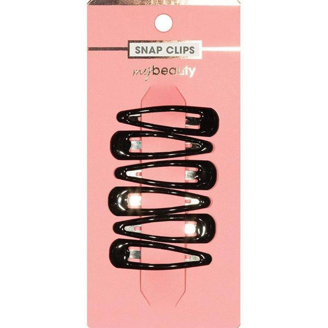 My Beauty Hair Snap Clip 6 Pack Black