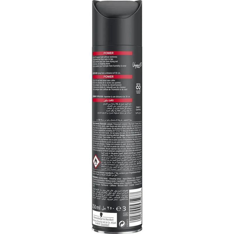 Schwarzkopf Taft Hair Spray Power Lacquer Black 250ml