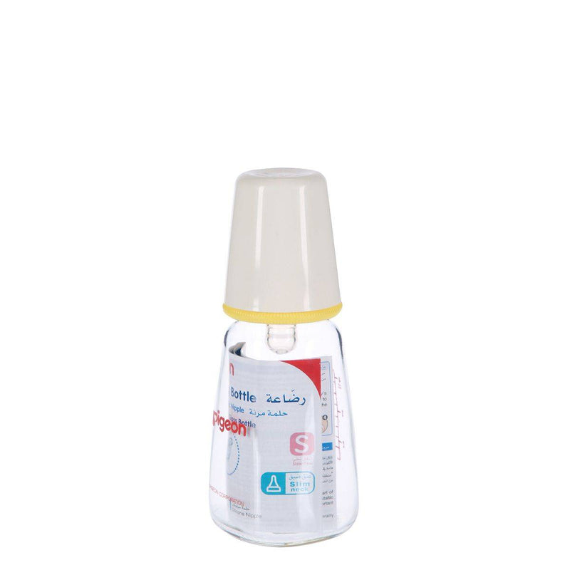 Pigeon Glass Feeding Bottle White Cap 120ml