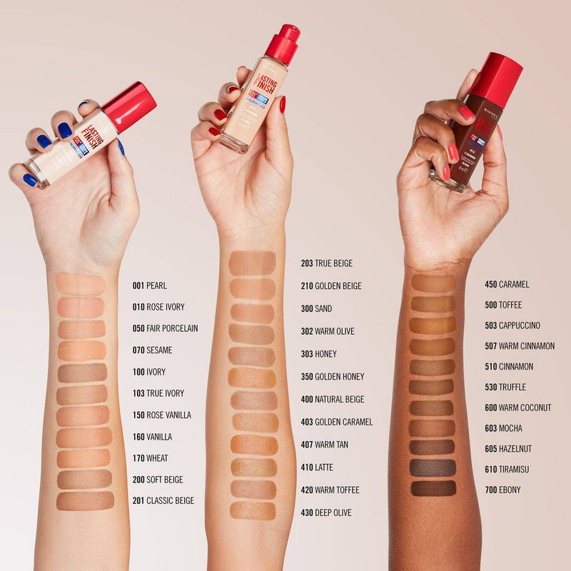 Rimmel Lasting Finish Full Coverage Lightweight Foundation 100 Ivory 30ml
