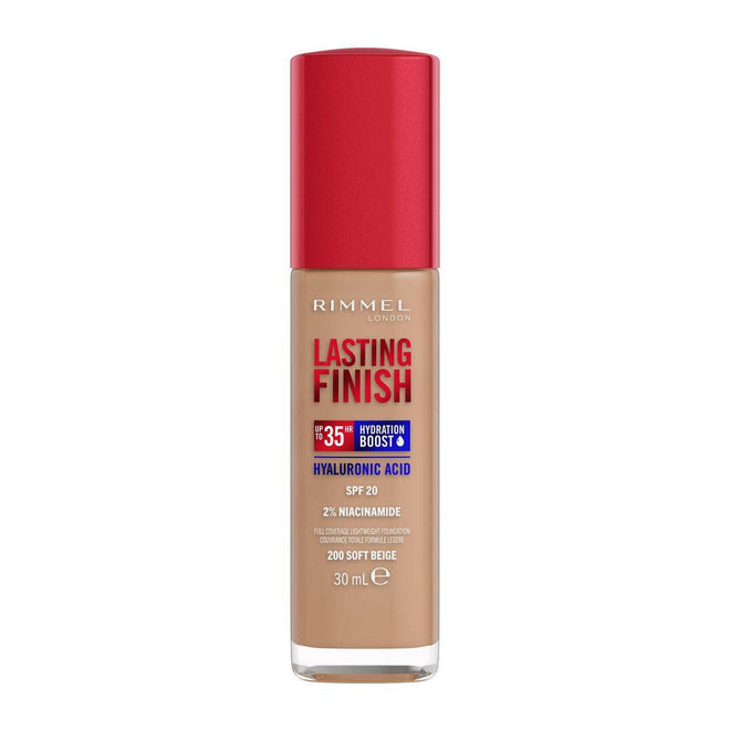 Rimmel Lasting Finish Full Coverage Lightweight Foundation 200 Soft Beige 30ml