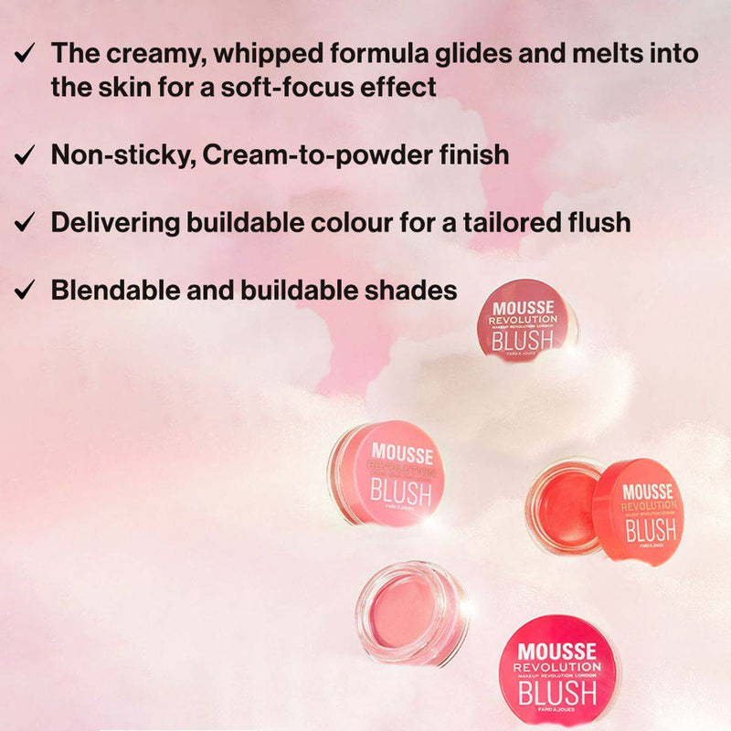 Revolution Makeup Mousse Blusher Squeeze Me Soft Pink 6g