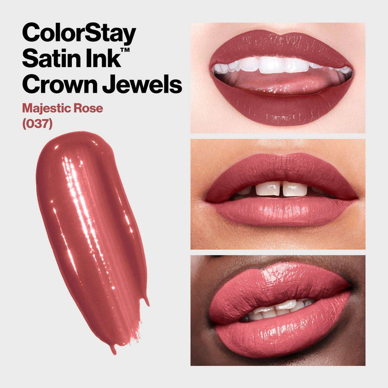 Revlon ColorStay Liquid Lipstick Satin Ink Crown Jewels 37 Majestic Rose