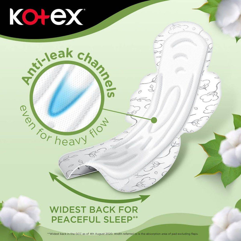 Kotex Sanitary Napkin Natural Maxi Protect Night + Wings 22 Pads