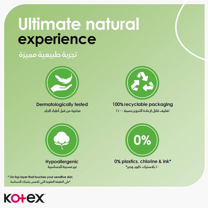 Kotex Sanitary Napkin Natural Maxi Protect Super + Wings 26 Pads