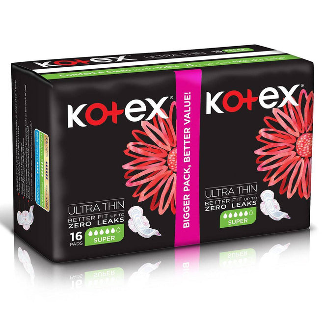 Kotex Sanitary Napkin Natural Ultra Thin Super + Wings 16 Pads