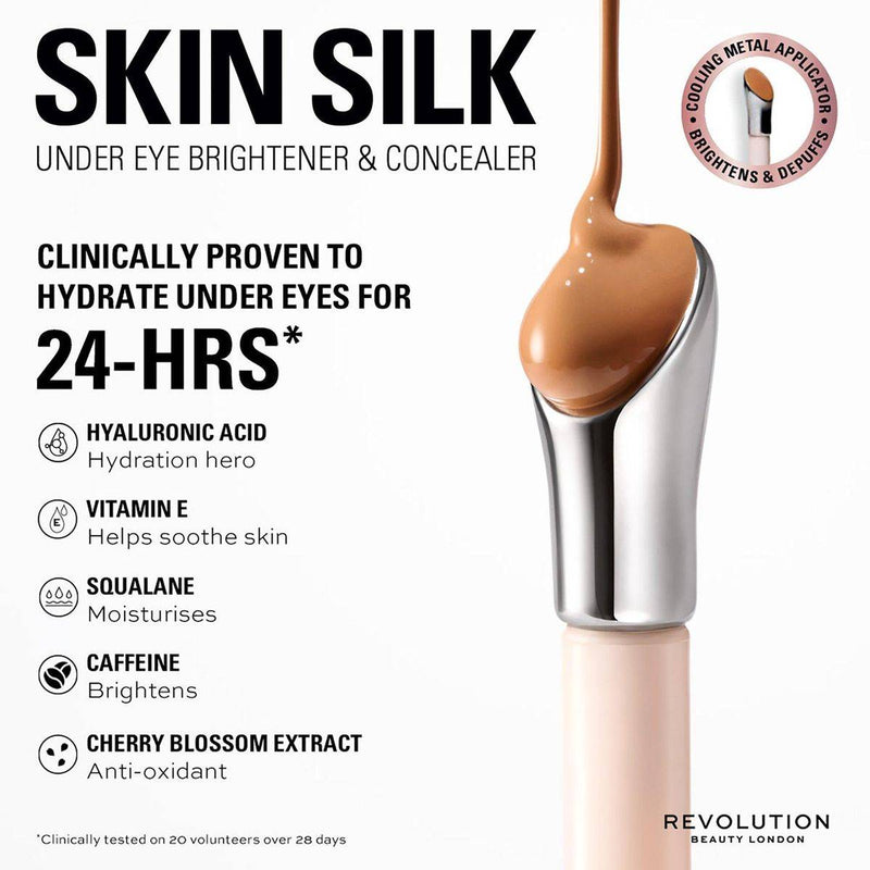 Revolution Makeup Skin Silk Under Eye Brightener & Concealer Tan Golden 4ml