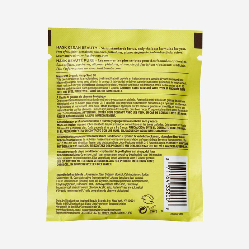 Hask Hemp Oil & Agave Moisturizing Hair Mask 50g