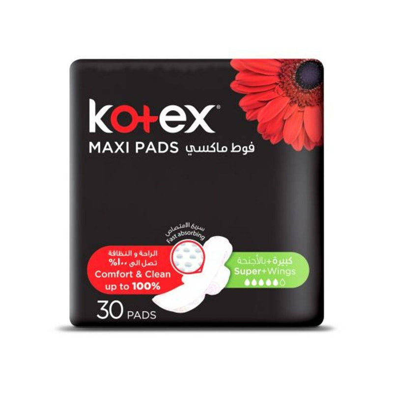 Kotex Sanitary Napkin Maxi Slim Super + Wings 30 Pads