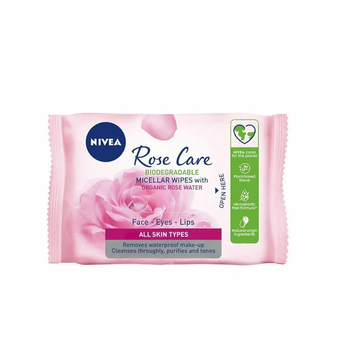 Nivea Face Cleansing Wipes 3in1 Micellar Rose Care 25 Pieces