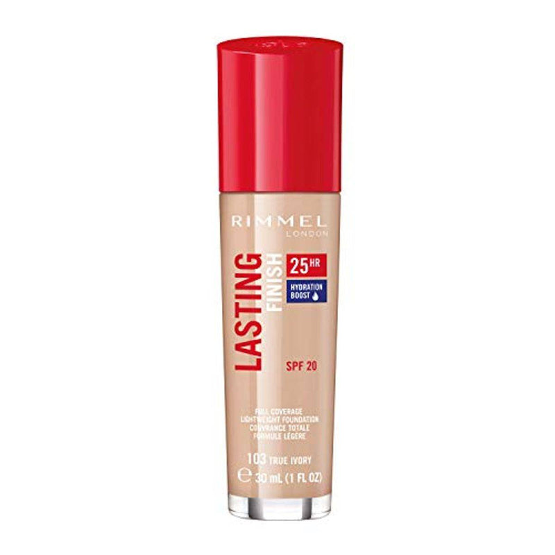 Rimmel Lasting Finish Full Coverage Lightweight Foundation 103 True Ivory 30ml