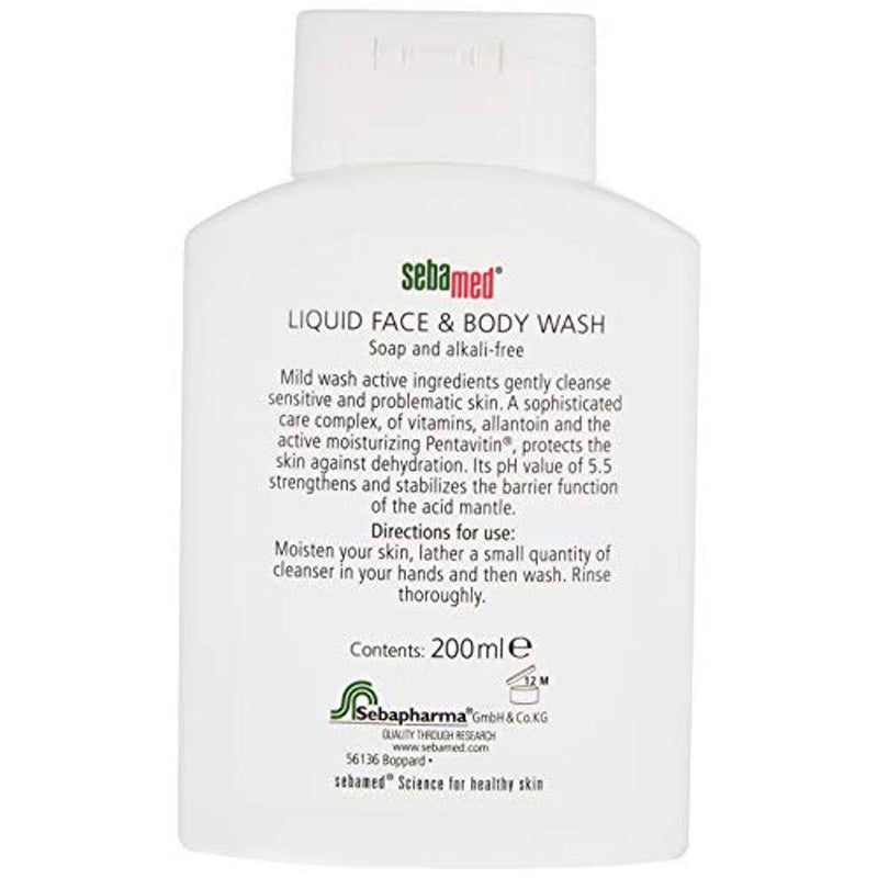 Sebamed Sensitive Skin Liquid Face & Body Wash 200ml