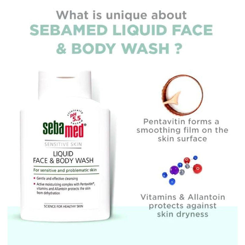 Sebamed Sensitive Skin Liquid Face & Body Wash 1000ml