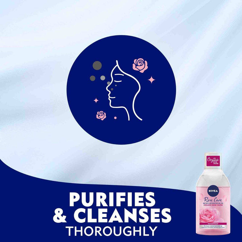 Nivea Face Makeup Remover Micellar Water Rose Care All Skin Types 400ml