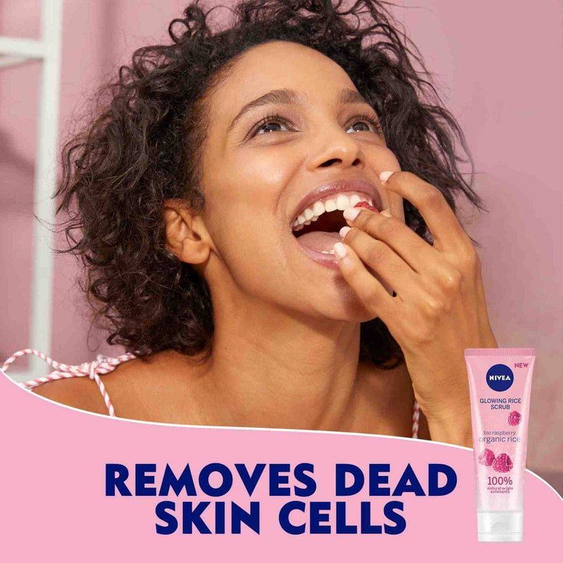 Nivea Face Glowing Rice Scrub Raspberry 75ml